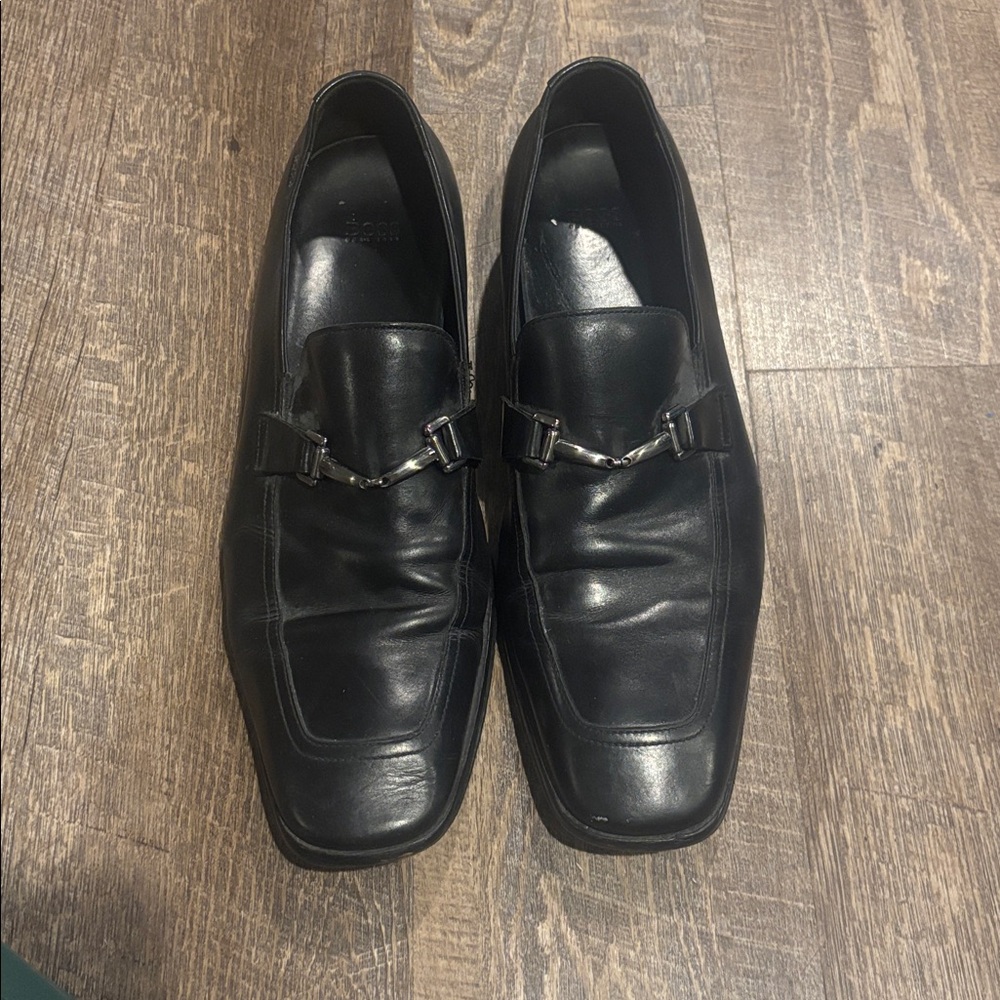 Hugo Boss Men's Black Leather Bit Loafer Dress Shoes Size 11.5
